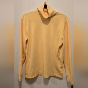 Lands' End Men's Yellow Cream Turtleneck Long Sleeve 100% Cotton
